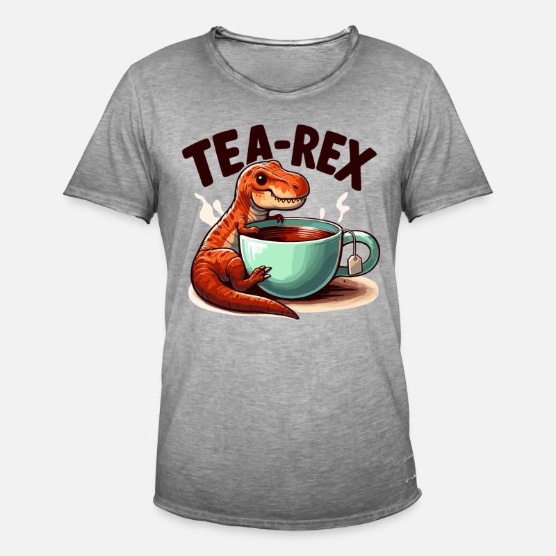 Tee Rex Tee-Rex Teetrinker Geschenk - Männer Vintage T-Shirt - Vintage Grau