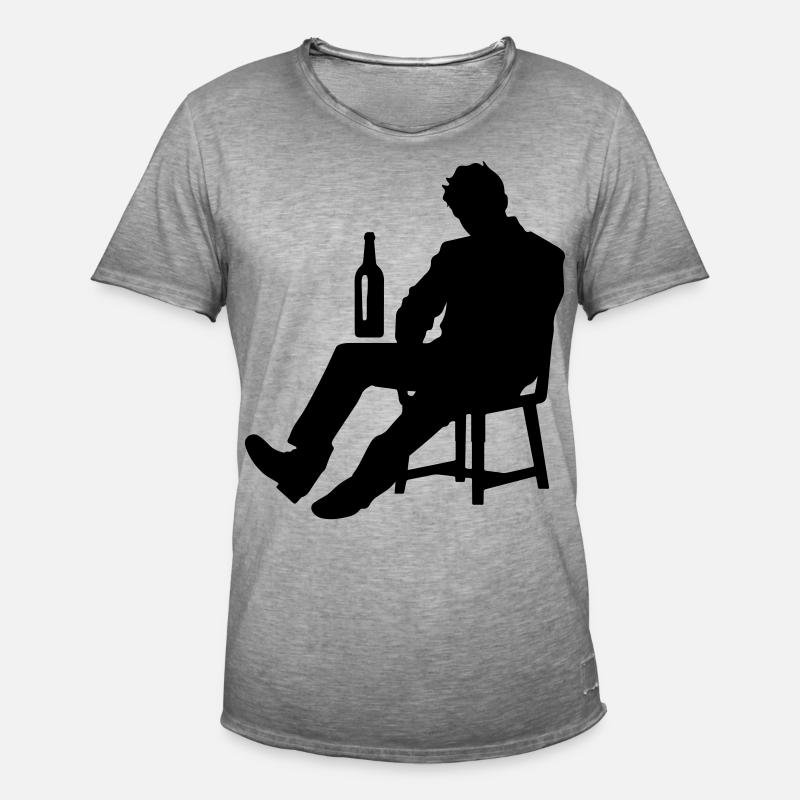 Drunk Man Drinking Drunk - Men's Vintage T-Shirt - vintage grey