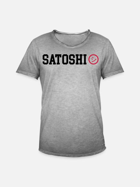 Satoshi Nakamoto BTC Bitcoin - Men's Vintage T-Shirt - vintage grey