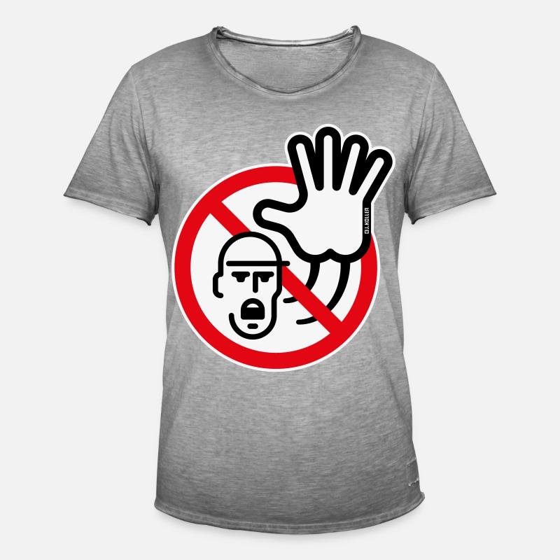 Warnzeichen / Warnung / Verbot (Symbol / 3C) - Männer Vintage T-Shirt - Vintage Grau