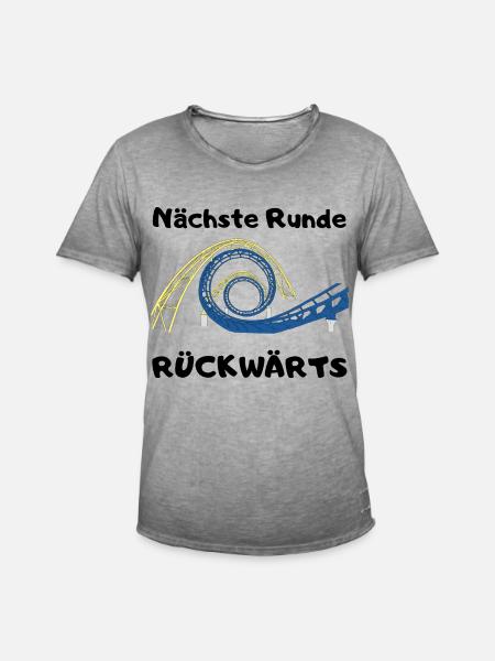 Nächste Runde rückwärts - Männer Vintage T-Shirt - Vintage Grau