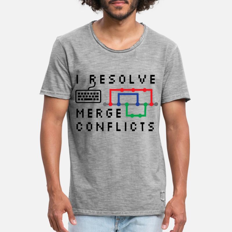 I Resolve Merge Conflicts Coding Programming Devel Männer Vintage T-Shirt