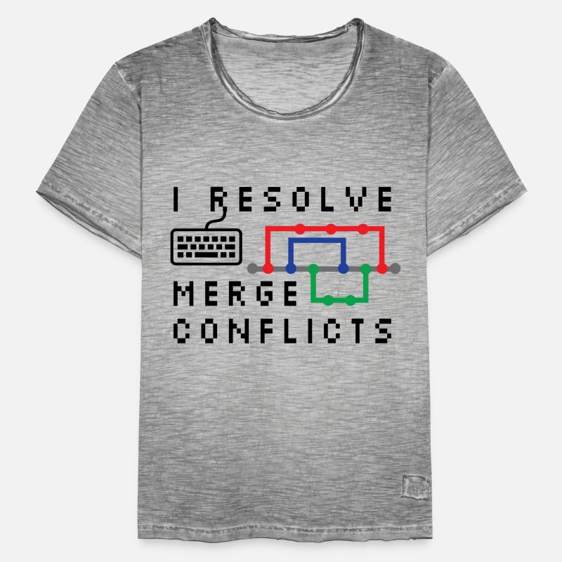 I Resolve Merge Conflicts Coding Programming Devel Männer Vintage T-Shirt