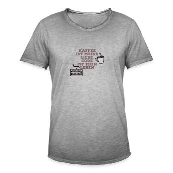 Coding Love - Männer Vintage T-Shirt - Vintage Grau - Vorne - Jose (178cm)