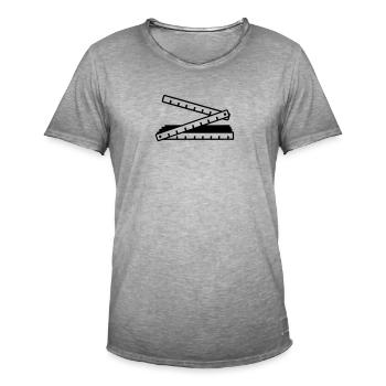 Mètre pliant - T-shirt vintage Homme - vintage gris - Devant - Jose (178cm)