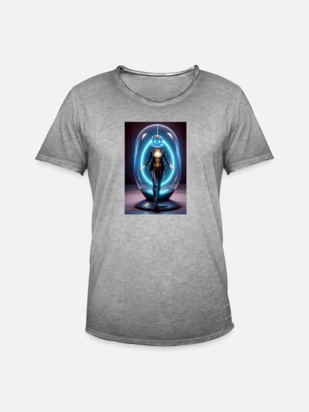 Der Roboter aus der Zeitmaschine - Männer Vintage T-Shirt - Vintage Grau
