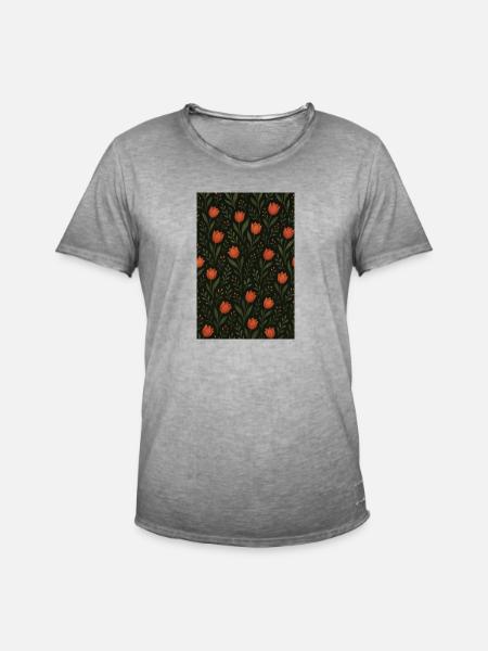 Tulip Pattern - Men's Vintage T-Shirt - vintage grey