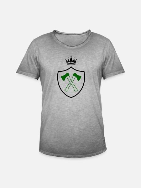 äxte axt wappen - Männer Vintage T-Shirt - Vintage Grau