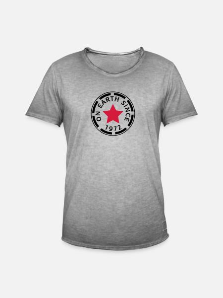 on earth since 1972 (uk) - Men's Vintage T-Shirt - vintage grey