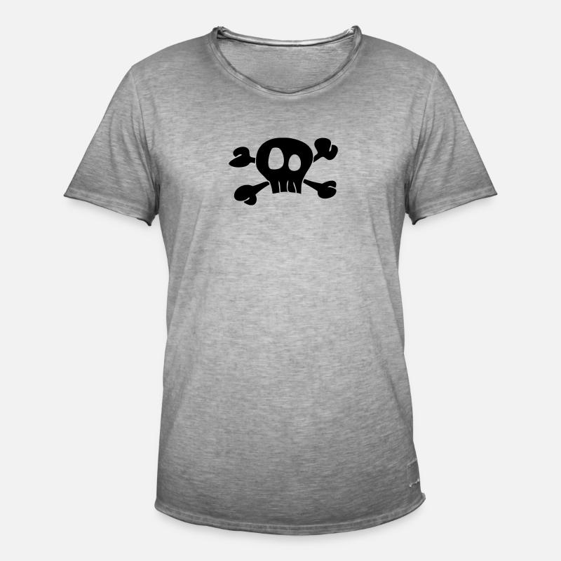 Skull - Männer Vintage T-Shirt - Vintage Grau