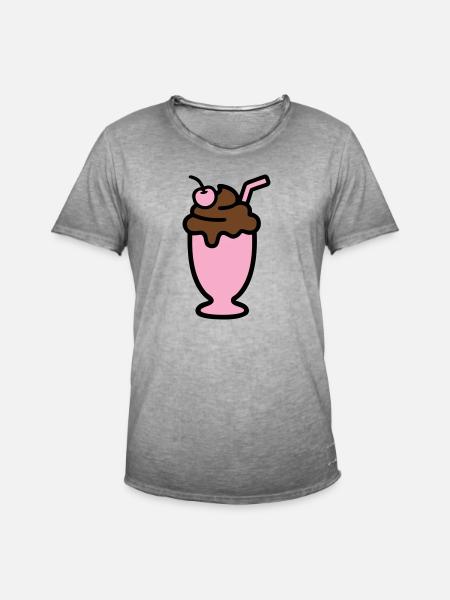 Milchshake Eiscreme Icon - Men's Vintage T-Shirt - vintage grey