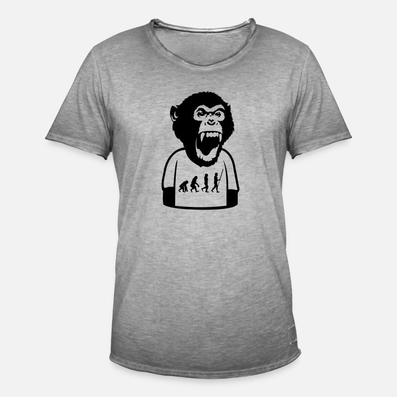 Affe Evolution - Männer Vintage T-Shirt - Vintage Grau