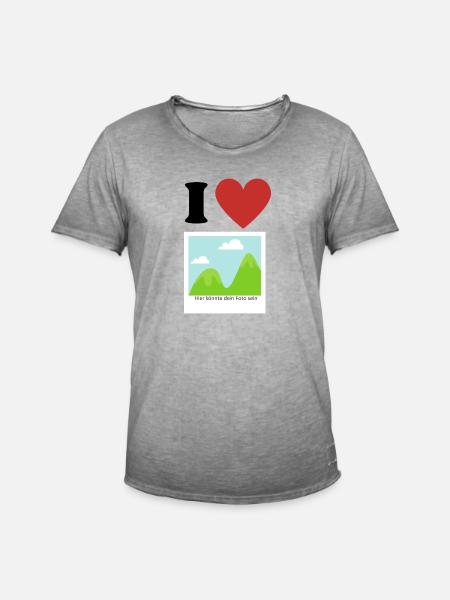I Love - Männer Vintage T-Shirt - Vintage Grau