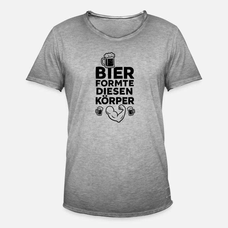 Bier formte diesen Körper - Männer Vintage T-Shirt - Vintage Grau