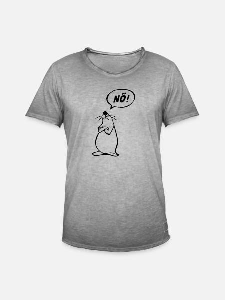 Nö Maus schwarz NÖ - Männer Vintage T-Shirt - Vintage Grau
