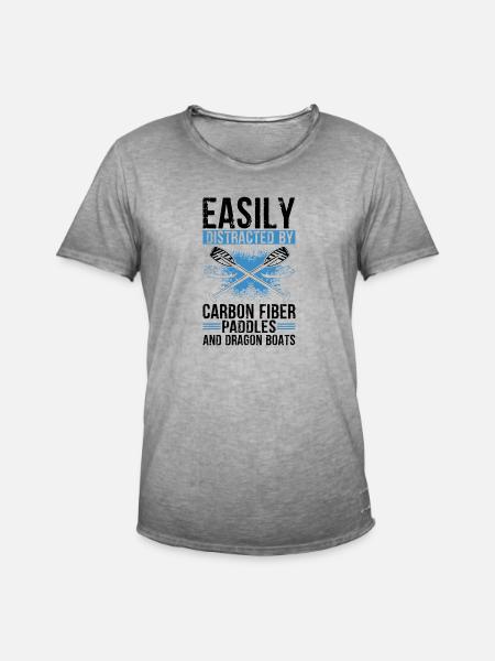Drachenboot und Drachenboot Crew - Männer Vintage T-Shirt - Vintage Grau
