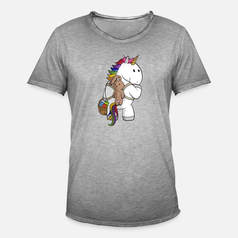 Oster Comic Einhorn - Männer Vintage T-Shirt - Vintage Grau