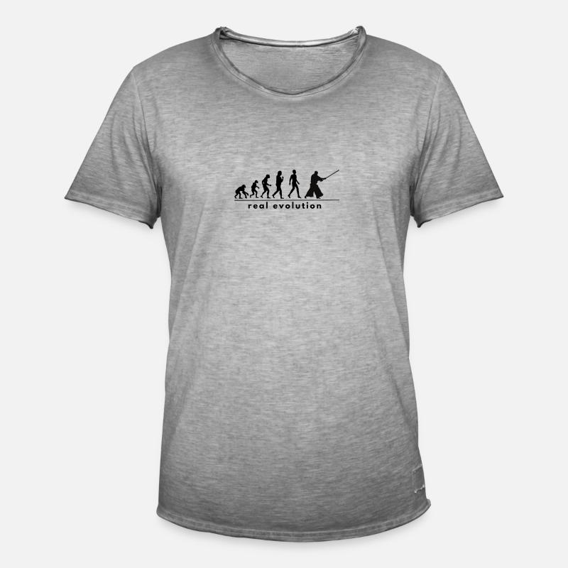 REAL evolution - Männer Vintage T-Shirt - Vintage Grau