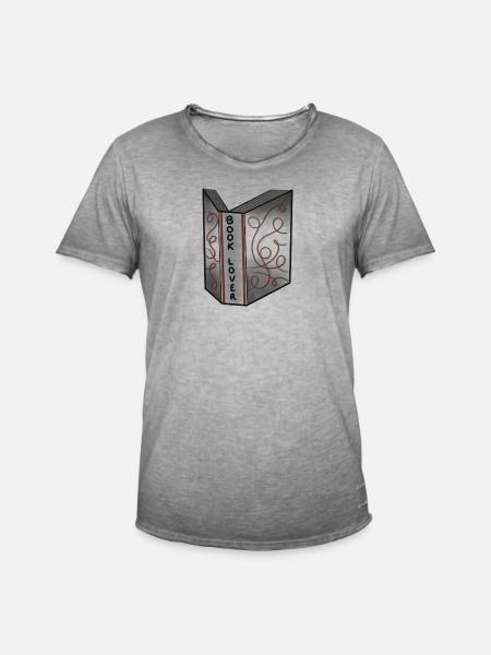 Book Lover - Men's Vintage T-Shirt - vintage grey