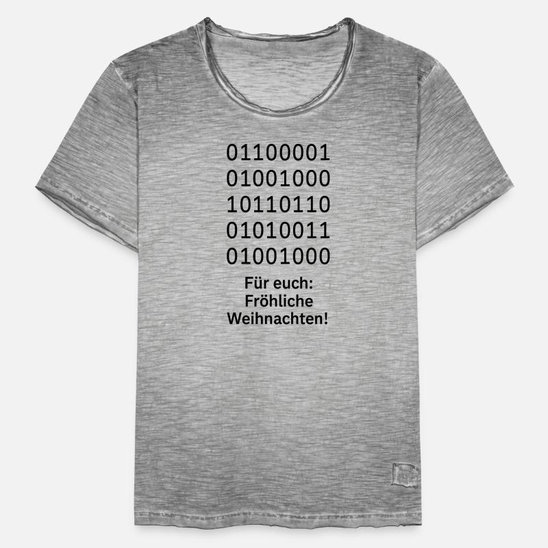 Binary Code Christmas Magic Men's Vintage T-Shirt