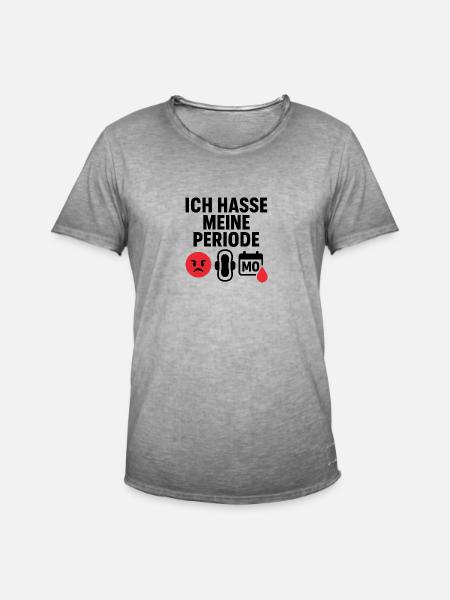 Ich hasse meine Periode - Männer Vintage T-Shirt - Vintage Grau