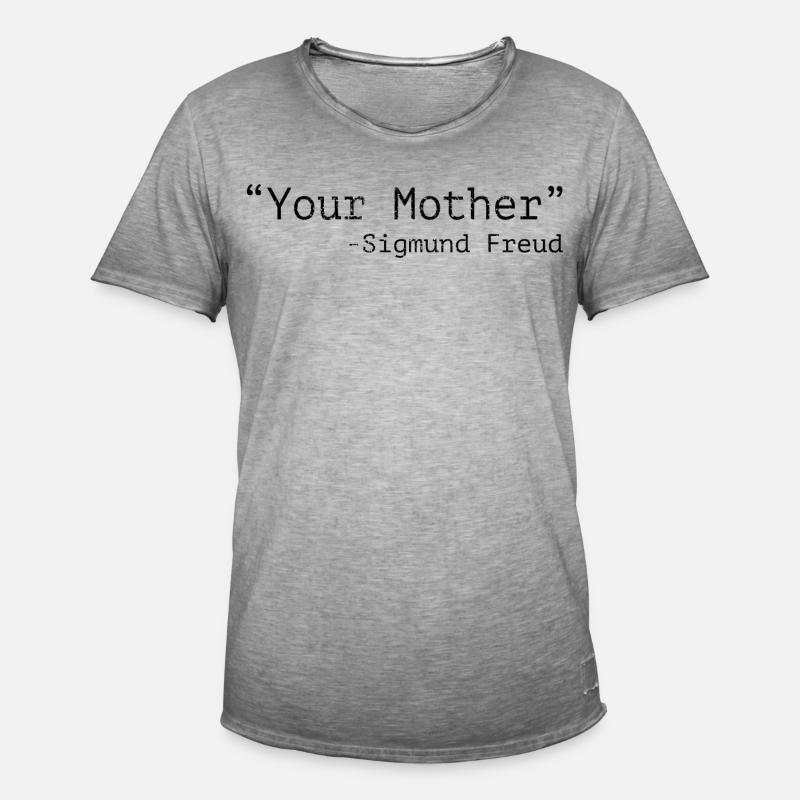 Deine Mutter Sigmund Freud - Männer Vintage T-Shirt - Vintage Grau