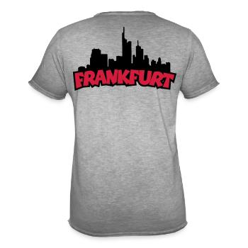 Frankfurt Skyline - Männer Vintage T-Shirt - Vintage Grau - Hinten - Jose (178cm)