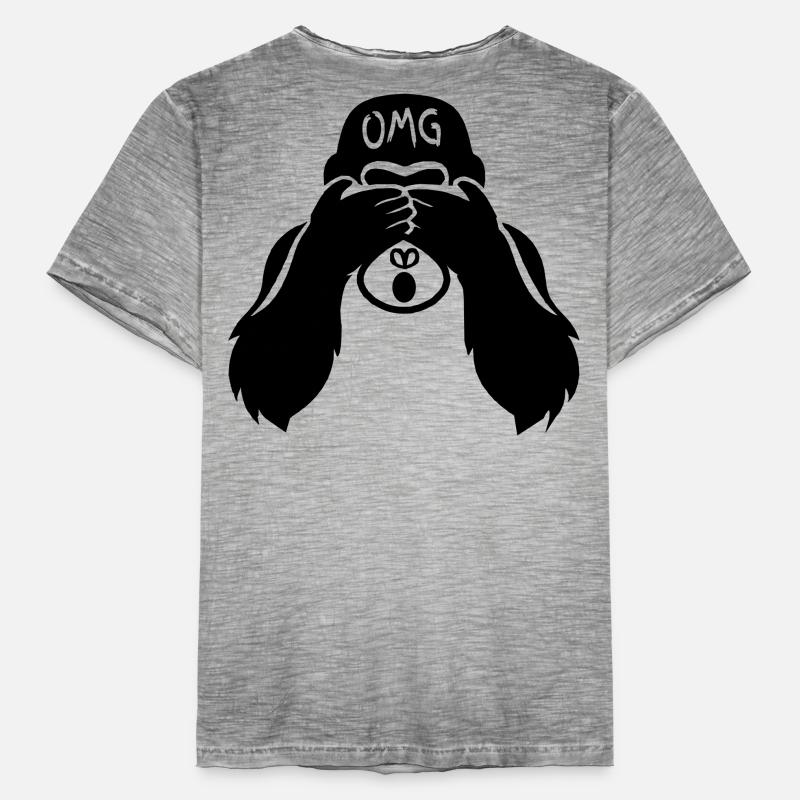 Drôles de mains de singe devant le visage - Gorilla OMG2 T-shirt vintage Homme
