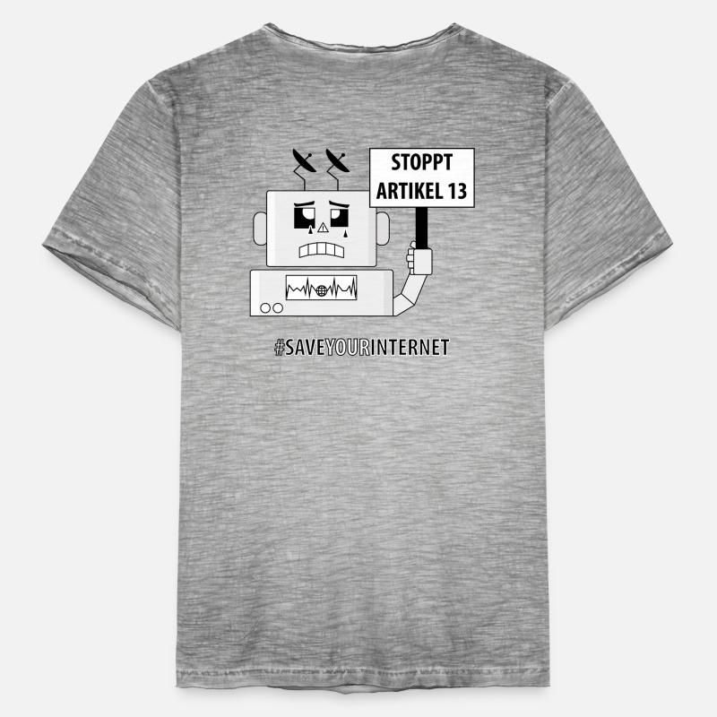 #SAVEYOURINTERNET STOPS DÉMARCHE ARTICLE 13 T-shirt vintage Homme