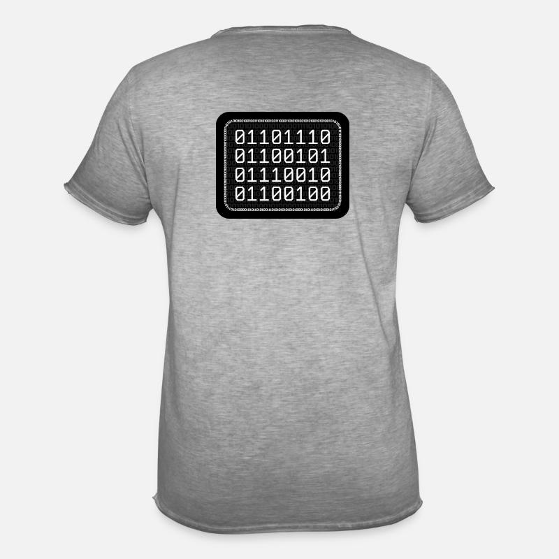 Nerd Binary - Männer Vintage T-Shirt - Vintage Grau