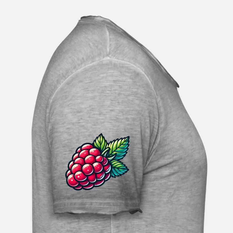 Himbeere anschaulich illustriert Männer Vintage T-Shirt