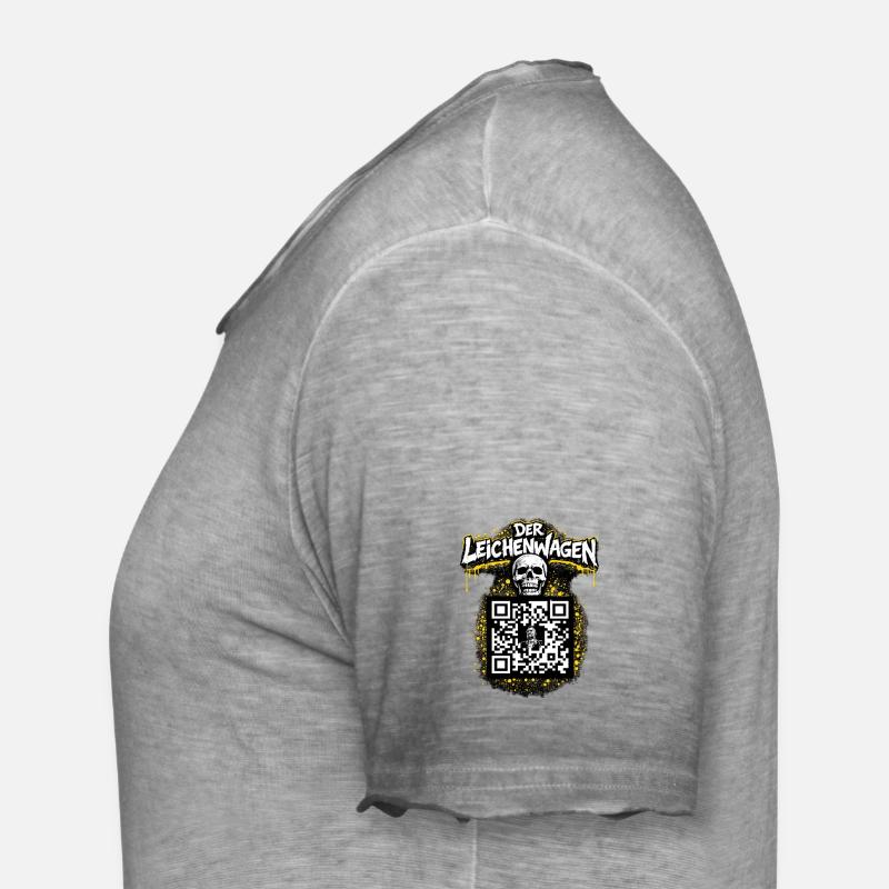Der Leichenwagen mit QR Code - Männer Vintage T-Shirt - Vintage Grau
