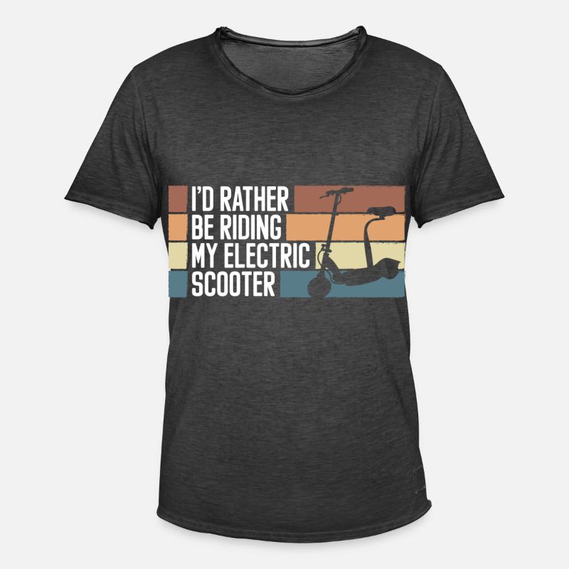 Rollerfahrer E-Roller Hybrid - Männer Vintage T-Shirt - Vintage Schwarz