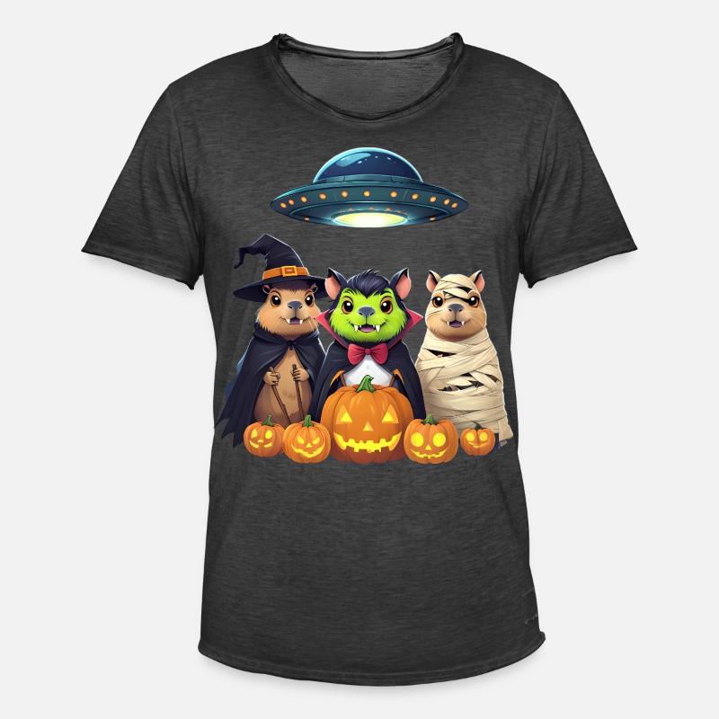 Halloween Capybara Hamster Geist Geschenkidee - Männer Vintage T-Shirt - Vintage Schwarz