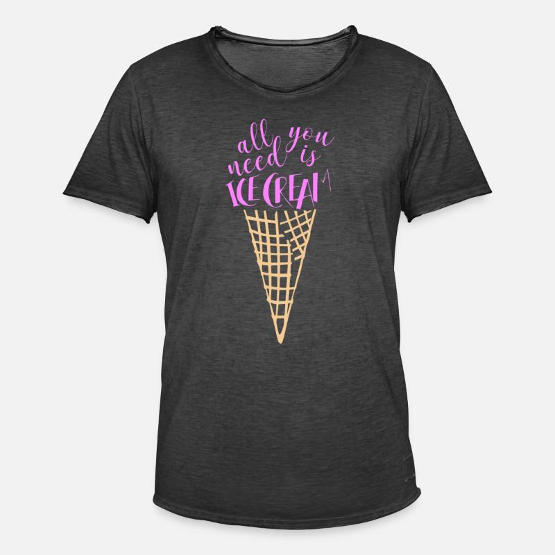 Eis Eiscreme Sommer Geschenkidee - Männer Vintage T-Shirt - Vintage Schwarz