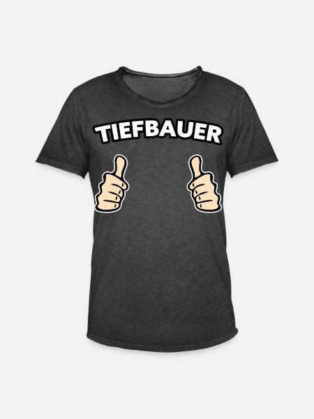 Tiefbauer Beruf Geschenkidee - Männer Vintage T-Shirt - Vintage Schwarz