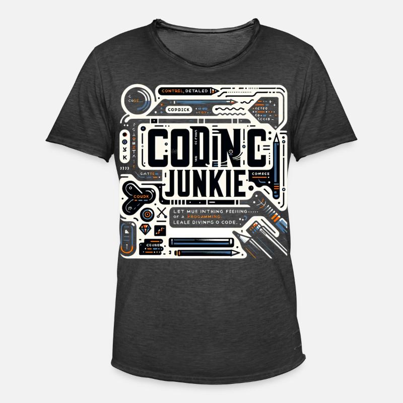 Coding Junkie 11 - Männer Vintage T-Shirt - Vintage Schwarz