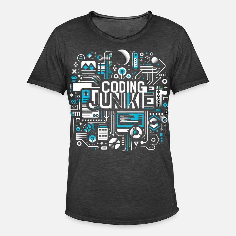 Coding Junkie 16 - Männer Vintage T-Shirt - Vintage Schwarz