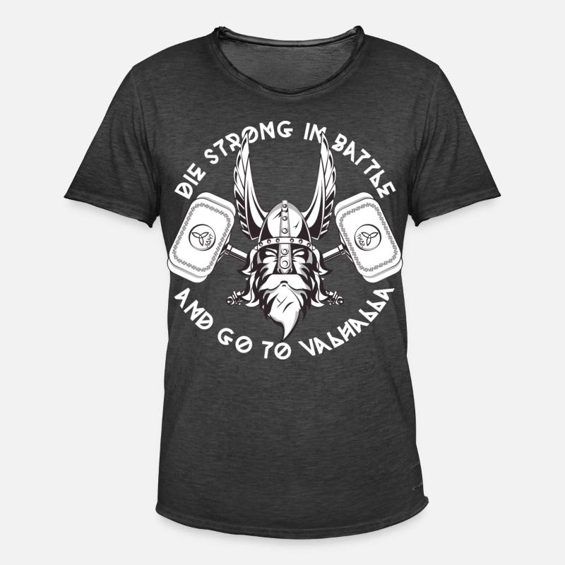 WikingerThor Walhalla - Männer Vintage T-Shirt - Vintage Schwarz