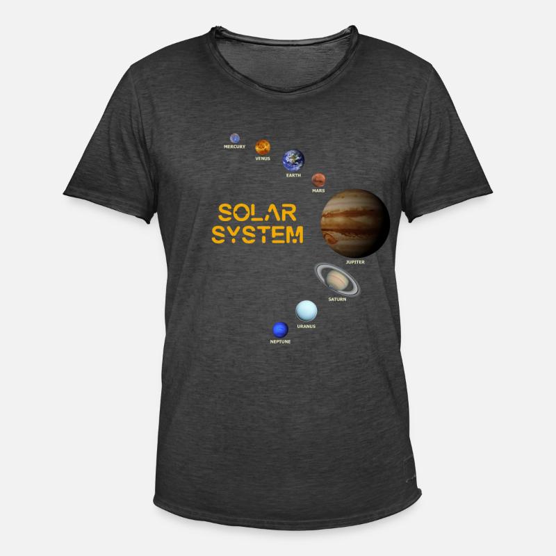 Solsystem! - Herre vintage T-shirt - vintage-sort