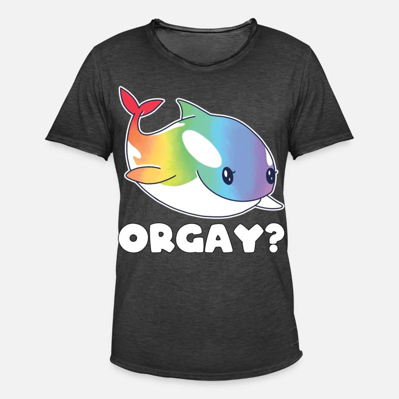 Orca Regenbogen LGBTQ Geschenk - Männer Vintage T-Shirt - Vintage Schwarz