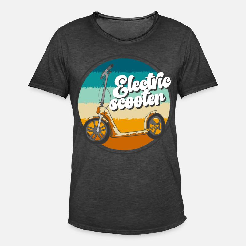 E-Scooter Elektrisch E-Roller - Männer Vintage T-Shirt - Vintage Schwarz