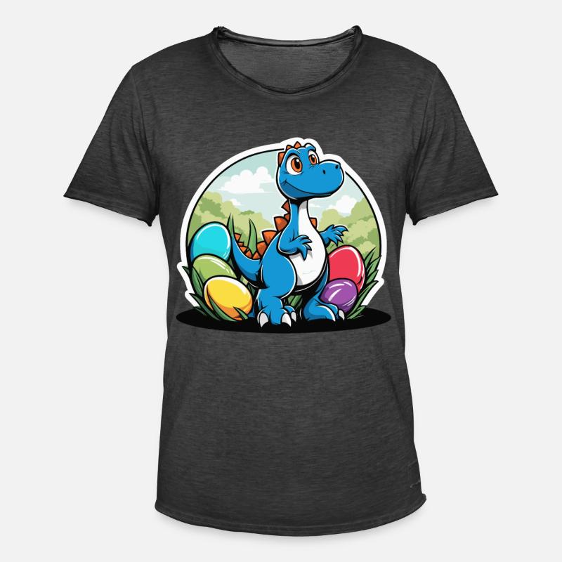 Dinosaur Easter Eggs Easter - Men's Vintage T-Shirt - washed black