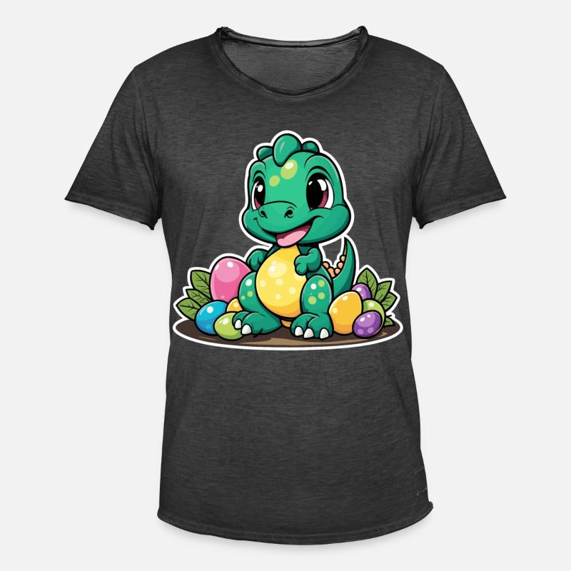 Dinosaur Easter Eggs Easter - Men's Vintage T-Shirt - washed black
