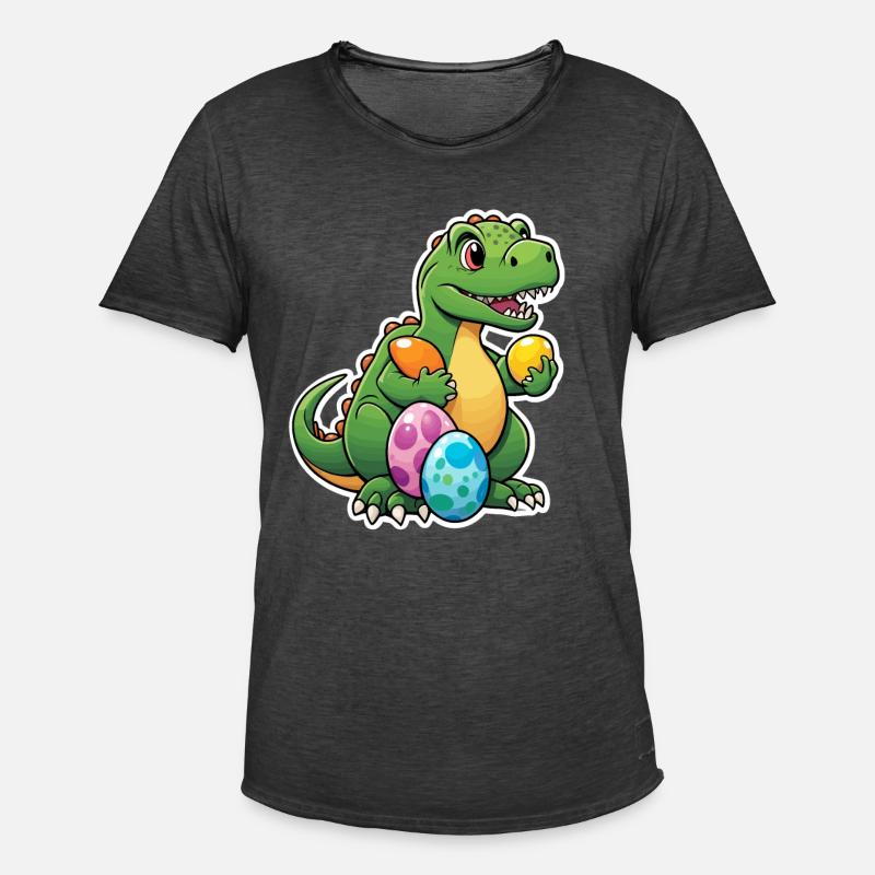 Dinosaur Easter Eggs Easter - Men's Vintage T-Shirt - washed black