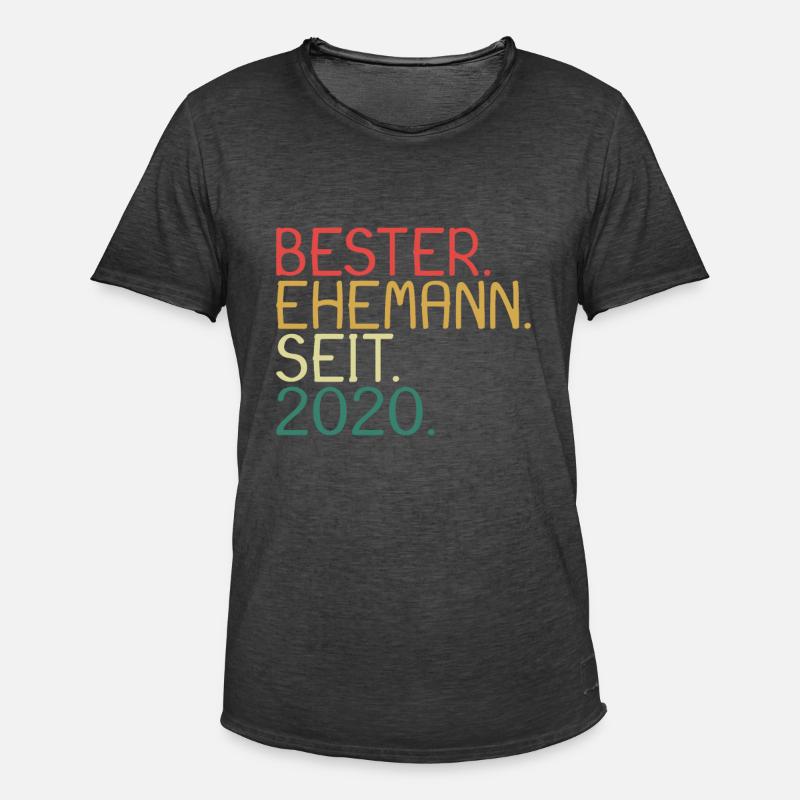 Bester Ehemann seit 2020 - Männer Vintage T-Shirt - Vintage Schwarz