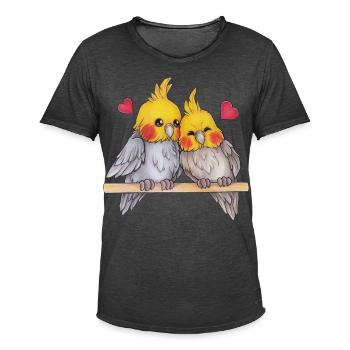 Niedlich Nymphen Geschenk Nymphensittich Liebhaber - Männer Vintage T-Shirt - Vintage Schwarz - Vorne - Jose (178cm)
