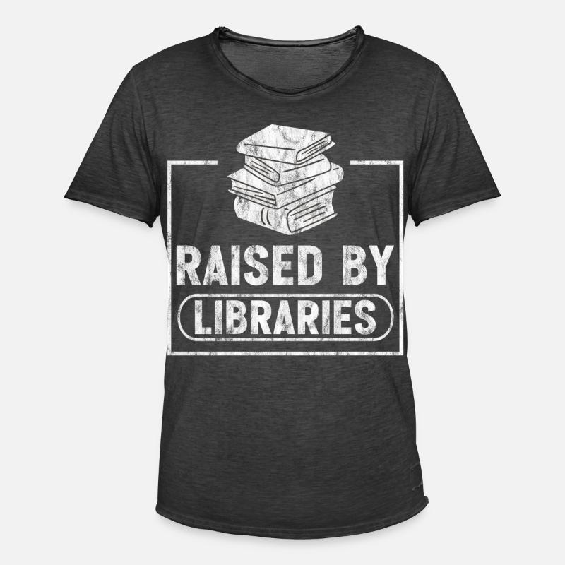 Raised By Libraries 3 - Männer Vintage T-Shirt - Vintage Schwarz