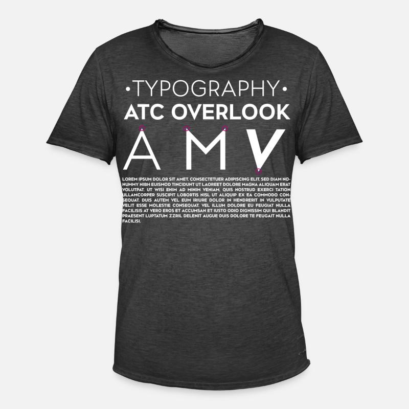 TYPOGRAPHIE - Männer Vintage T-Shirt - Vintage Schwarz