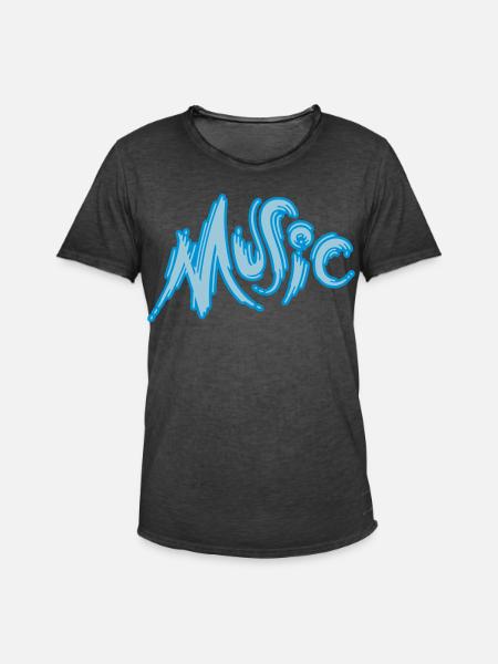 Music - Männer Vintage T-Shirt - Vintage Schwarz